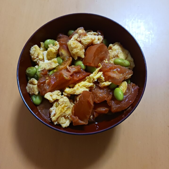 卵とトマトのウスター炒め
